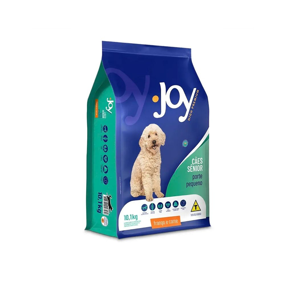 Ração Joy High Premium Cães Sênior Raças Pequenas Frango e Carne