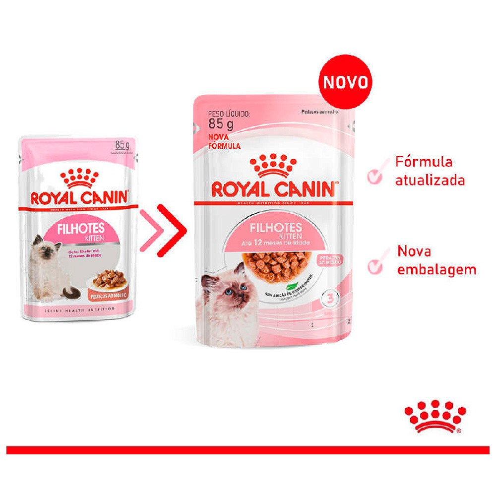 Ração Úmida Pedaços ao Molho Royal Canin Sachê para Gatos Filhotes com Até 12 Meses