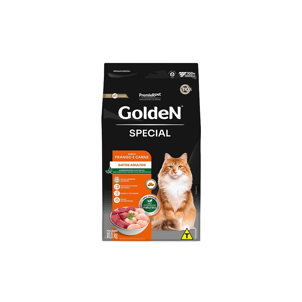 Ração GoldeN Special para Gatos Adultos sabor Frango e Carne