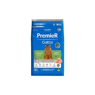 Ração Premier Ambientes Internos para Gatos Adultos Castrados acima de 12 anos sabor Frango 1,5kg
