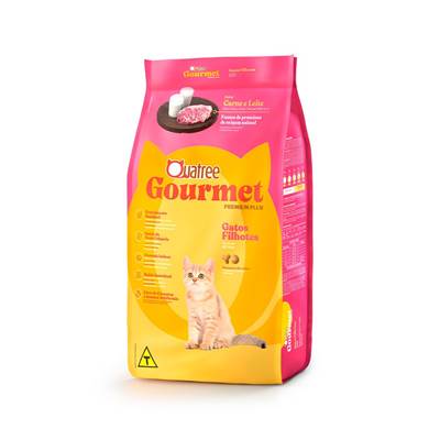 Ração Quatree Gourmet para Gatos Filhotes Sabor Carne e Leite 1kg