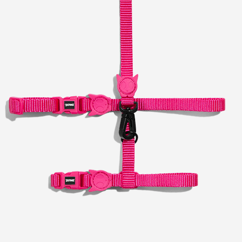 Peitoral com Guia Zee.Cat Pink Led para Gatos U