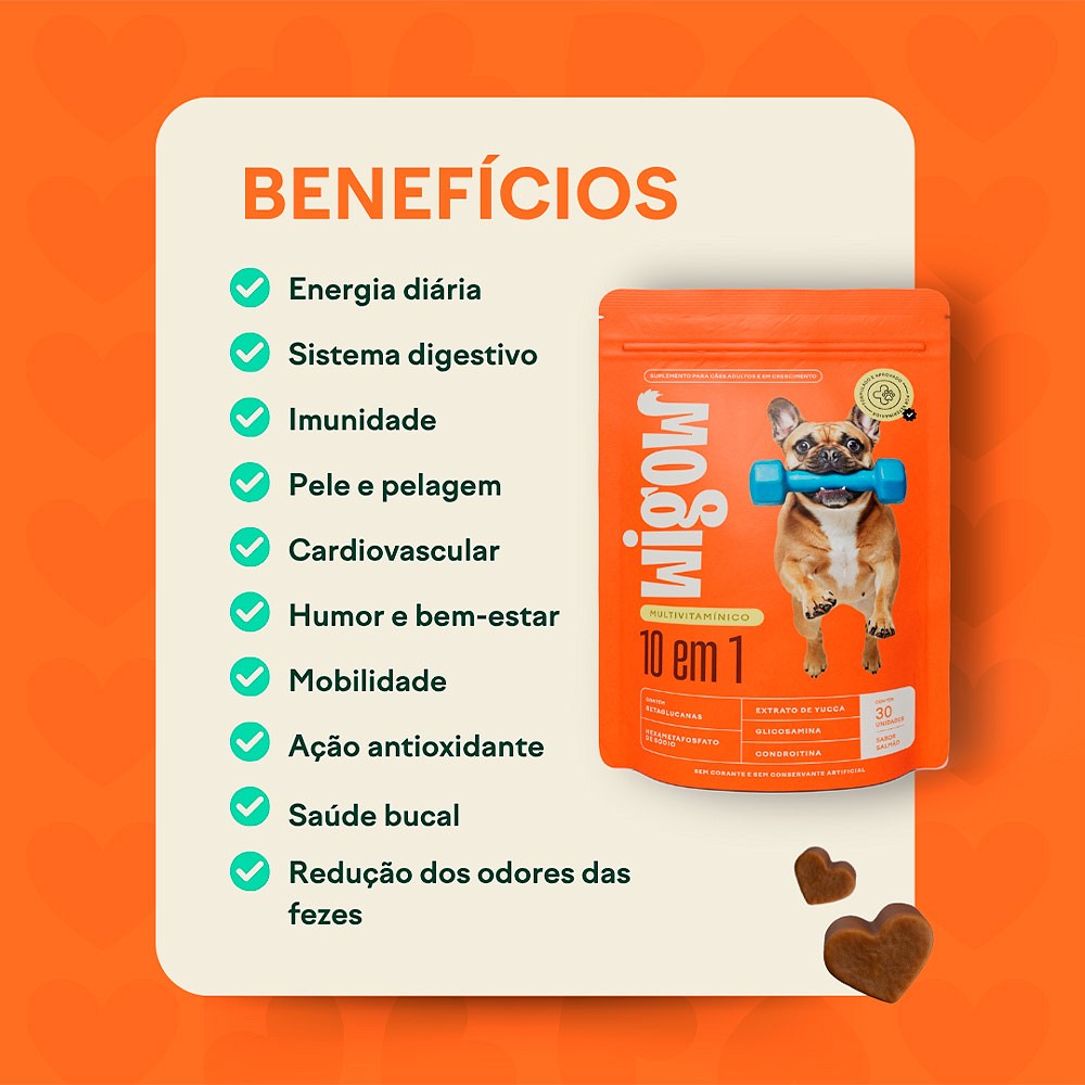 Suplemento Wigow Multivitamínico 10 em 1 para Cães