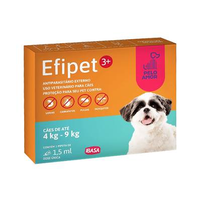 Antiparasitário Externo Efipet para Cães 4 a 9 Kg 1 pipeta