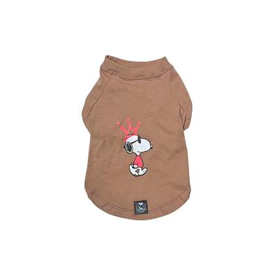 Camiseta Zooz Pets Snoopy King Marrom para Cães G