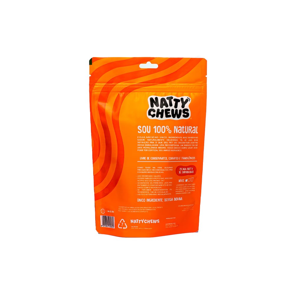 Osso Natty Chews Bexiga Bovina Natural para Cães - 5 Unidades