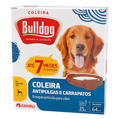 Coleira Antiparasitária Bulldog para Cães 64cm