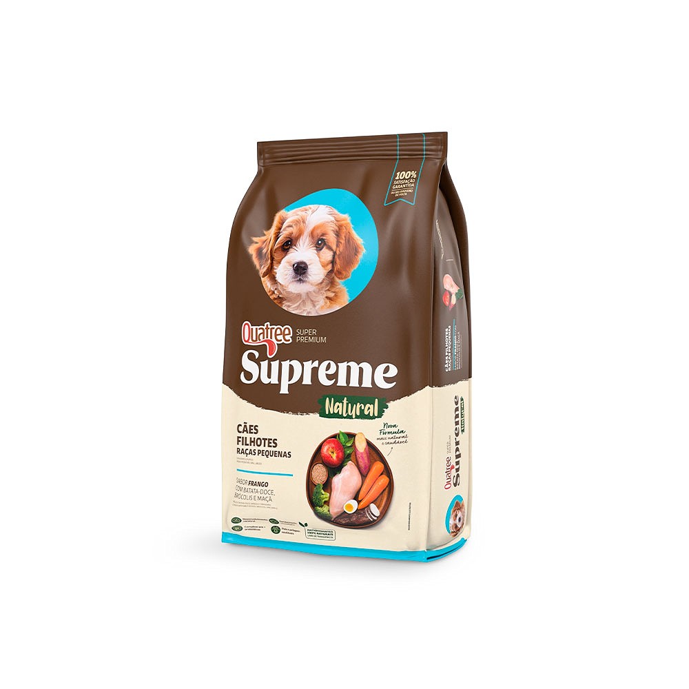 Ração Quatree Supreme para Cães Filhotes Raças Pequenas Sabor Frango e Batata Doce