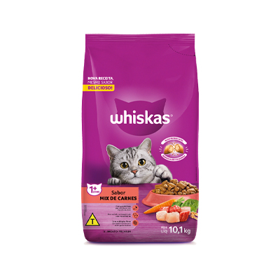 Ração Whiskas para Gatos Adultos sabor Mix de Carnes 10,1kg