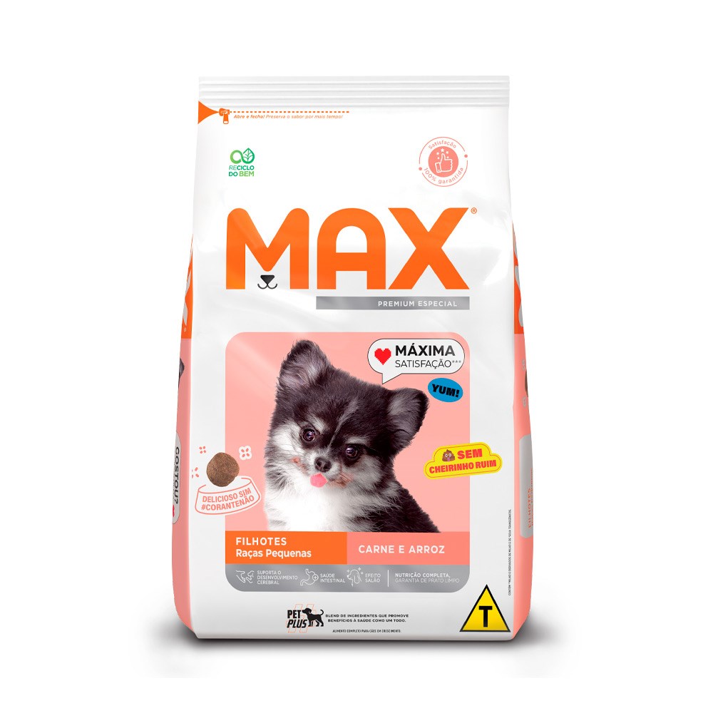 Ração Max para Cães Filhotes de Porte Pequeno sabor Carne e Arroz