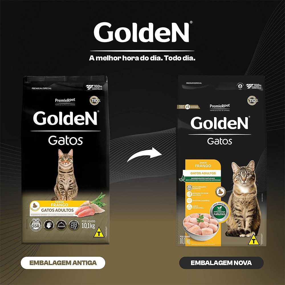 Ração Golden Gatos Adultos sabor Frango 