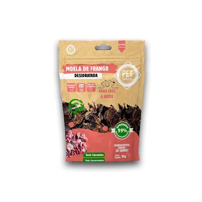 Snack Pet Saudável Moela de Frango Desidratado 10 g