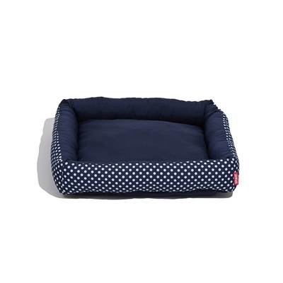 Cama Spike Quadrada Polka Azul para Cães e Gatos M