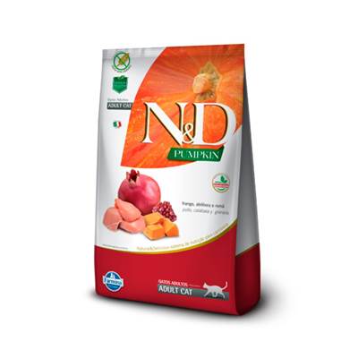 Ração N&D Pumpkin para Gatos Adultos sabor Frango, Abóbora & Romã 0,4kg