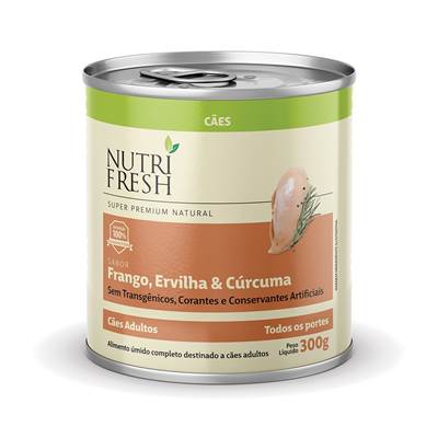 Ração Úmida Lata Nutrifresh para Cães sabor Frango, Ervilha e Cúrcuma 300g