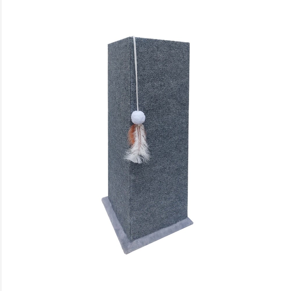 Arranhador Hello Pet de Canto Pelúcia Cinza para Gatos