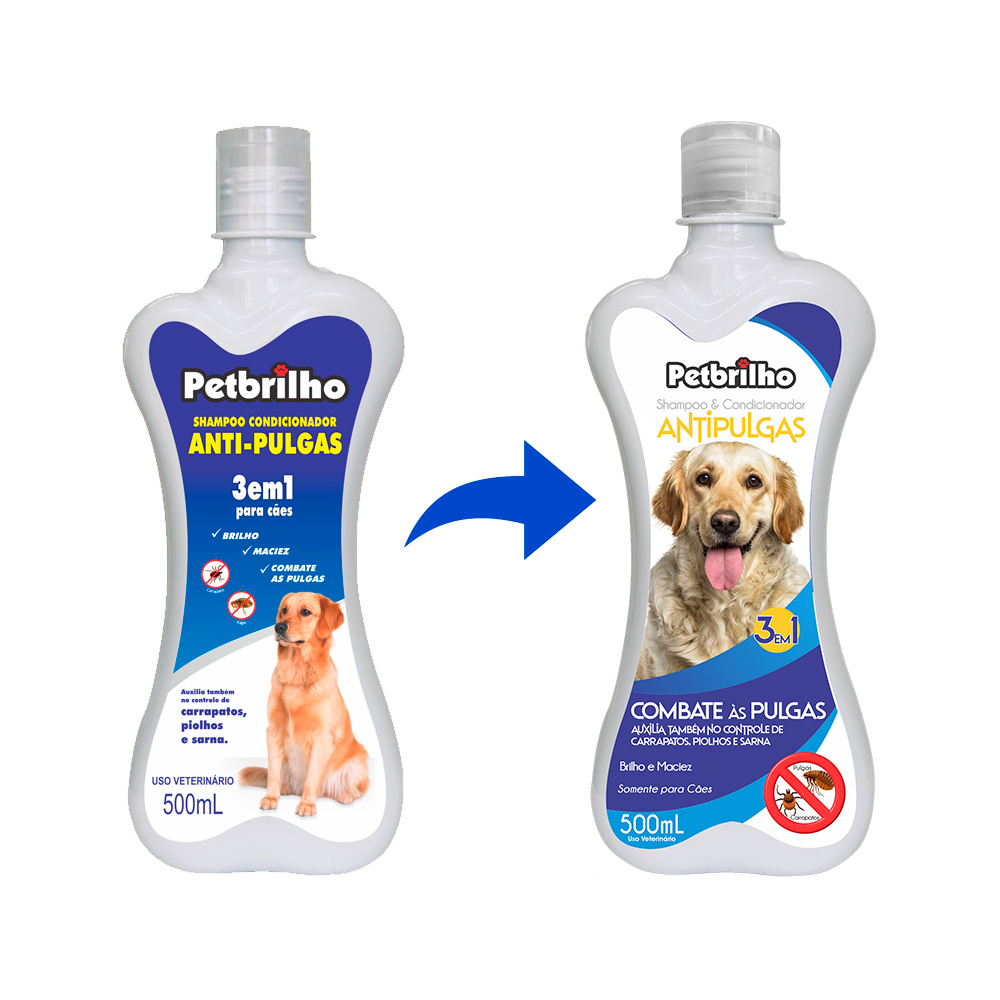 Shampoo Petbrilho Antipulgas 3 Em 1 para Cães
