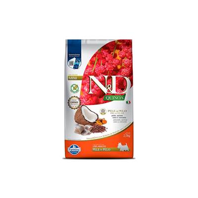 Ração N&D Quinoa Skin & Coat para Cães Adultos sabor Peixe, Quinoa, Coco & Cúrcuma 0,8kg