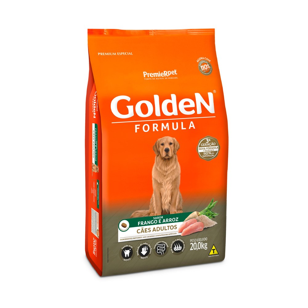 Ração Golden Fórmula para Cães Adultos sabor Frango & Arroz