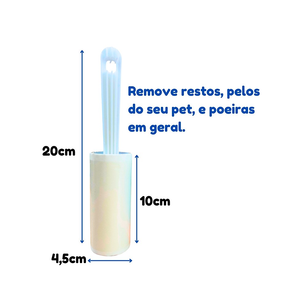 Escova em Rolo Chalesco Tira Pelos Roller com 3 Refis
