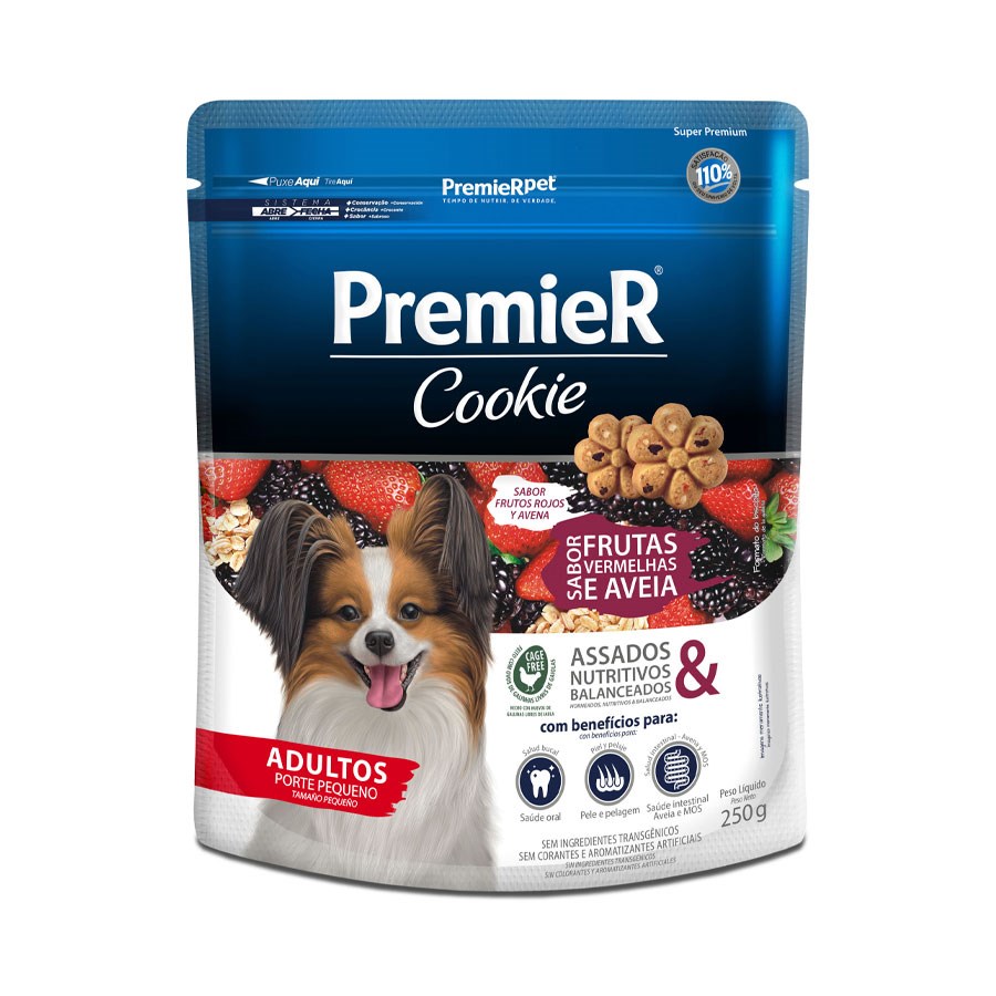 Premier Cookie para Cães Adultos de Pequeno Porte sabor Frutas Vermelhas