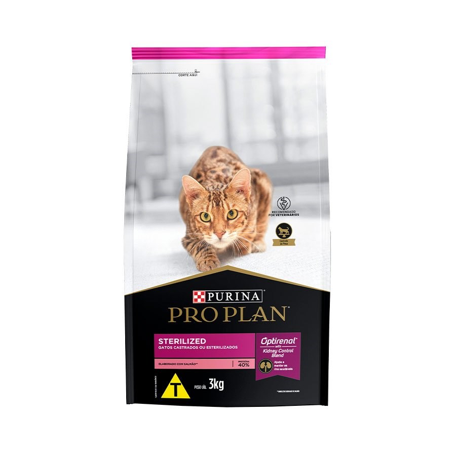 Ração Pro Plan Sterilised para Gatos Adultos Castrados sabor Salmão