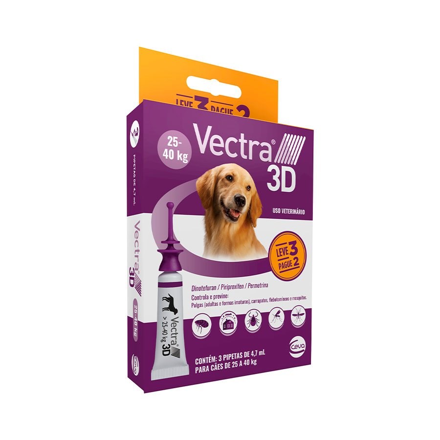 Combo Antipulgas Vectra 3D para Cães - 3 Pipetas
