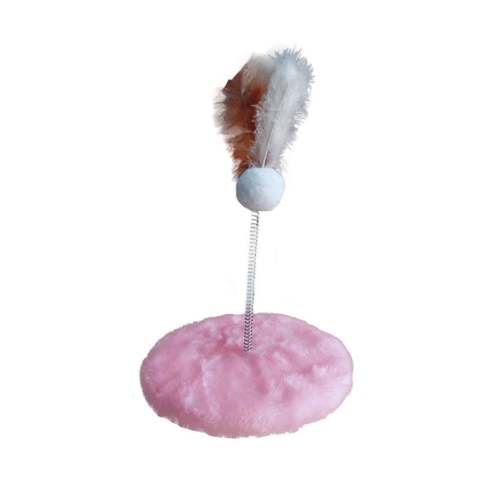 Brinquedo Arranhador Hello Pet Redondo Pelúcia Rose para Gatos