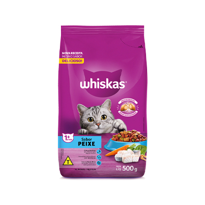 Ração Whiskas para Gatos sabor Peixe 0,5kg