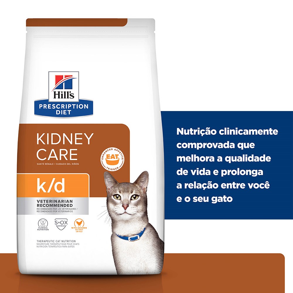 Ração Hill's Prescription Diet K/D para Gatos Adultos - Cuidado Renal 
