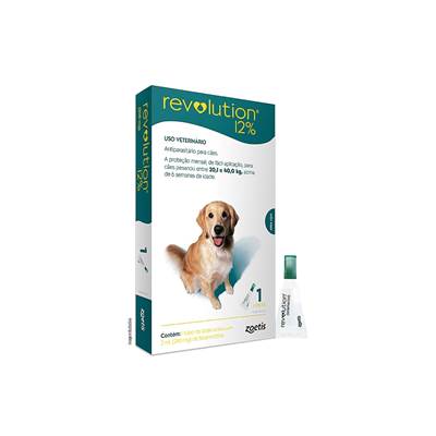 Antipulgas Revolution Zoetis 12% 2,0 ml para Cães de 20kg a 40kg 1 pipeta