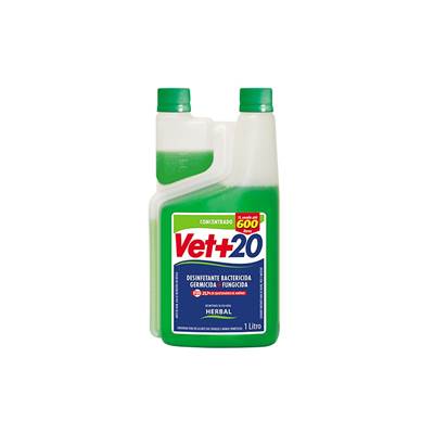 Desinfetante Bactericida Vet+20 Concentrado Herbal 1L