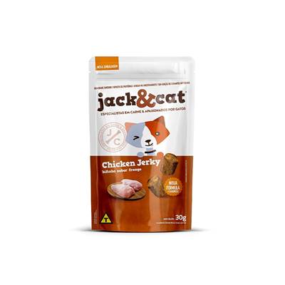 Petisco Jack&Cat Beef Jerky Frango para Gatos 30g