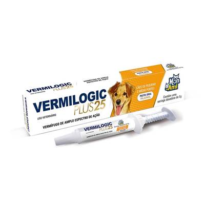 Vermífugo Vermilogic Plus 25 para Cães de Porte Pequeno e Médio 5g 5g