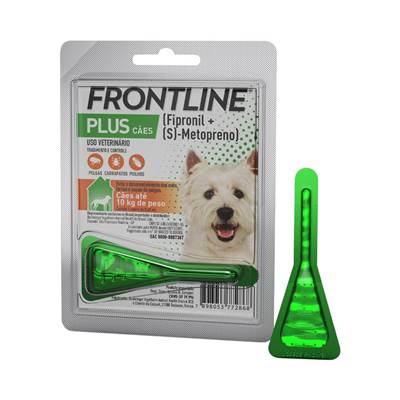 Antipulgas e Carrapatos Frontline Plus para Cães até 10kg 1 pipeta