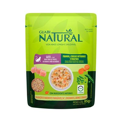 Ração Guabi Natural Sachê para Gatos Adultos Castrados e Não Castrados sabor Frango & Cereais