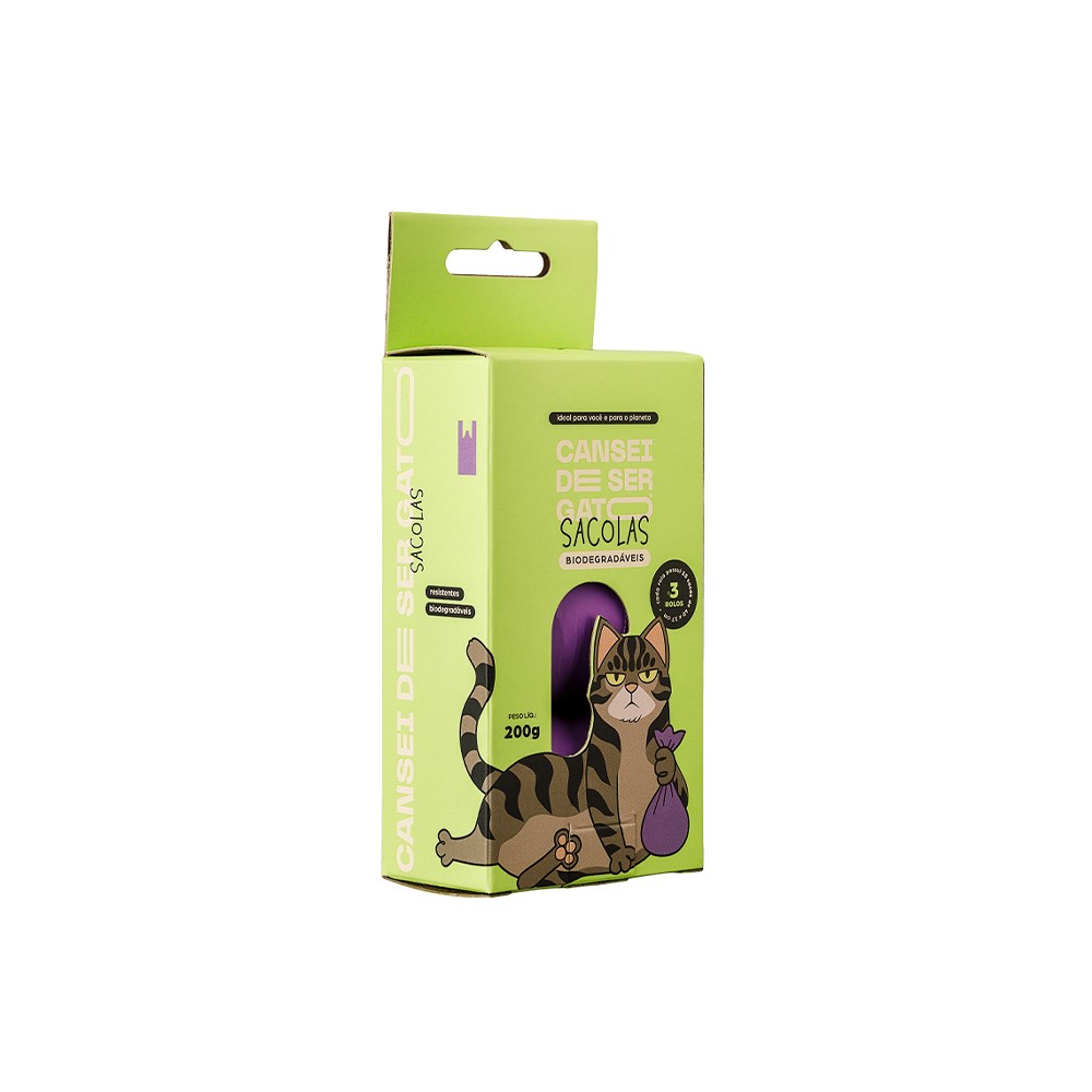 Sacolas Biodegradáveis Cansei de Ser Gato