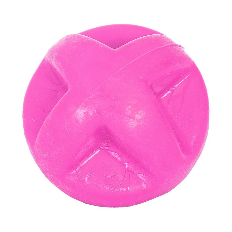 Brinquedo Furacão Pet Bola de Borracha Maciça Superball Rosa para Cães