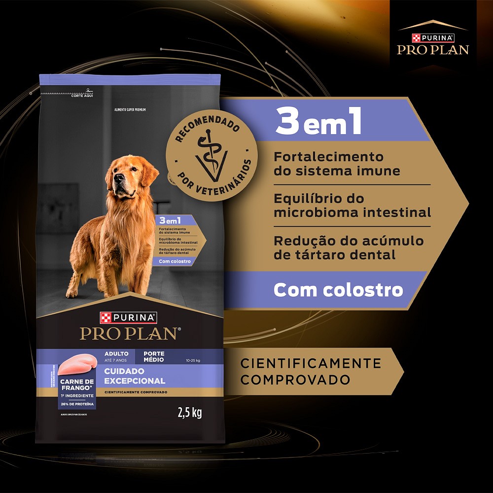Ração Proplan Cuidado Excepcional para Cães Adultos de Raças Médias