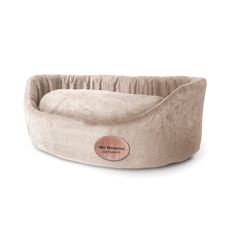 Cama São Benedito Pet Europa Luxo Sued Bege para Cães