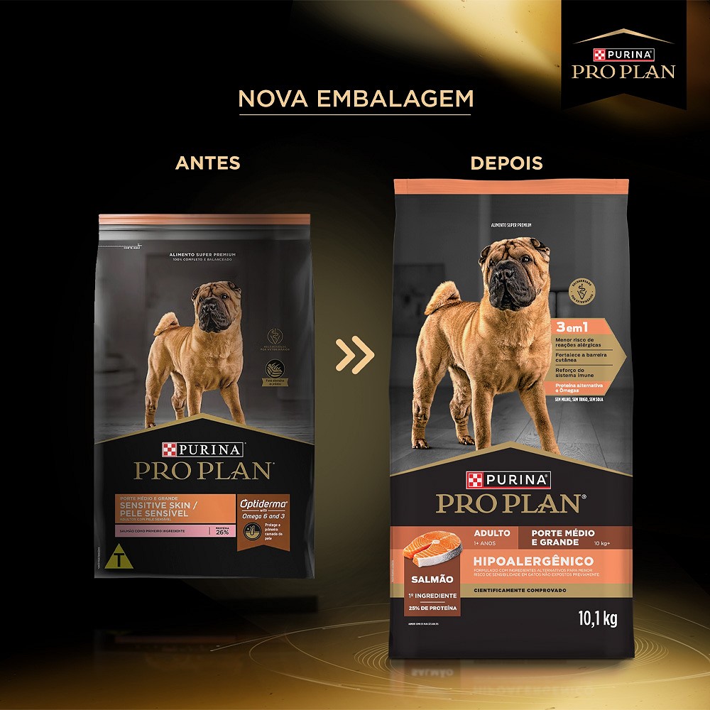 Ração Proplan Hipoalergênico para Cães de Raças Médias e Grandes 