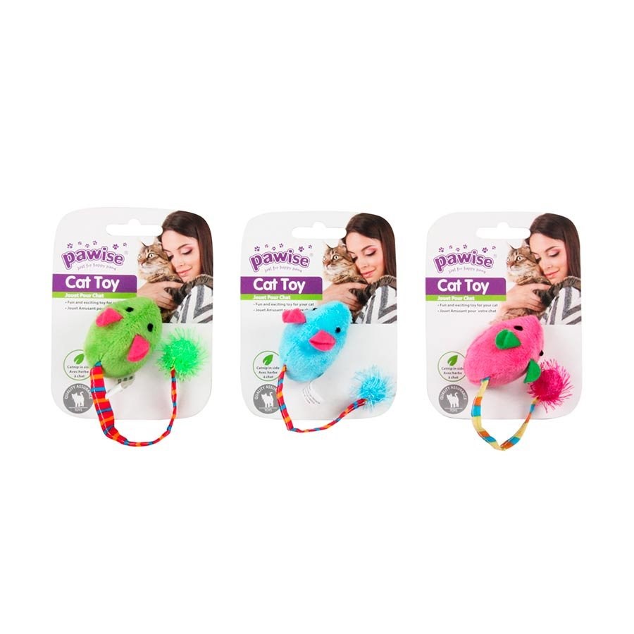 Brinquedo Pawise Ratinho de Pelúcia para Gatos - Cores Sortidas