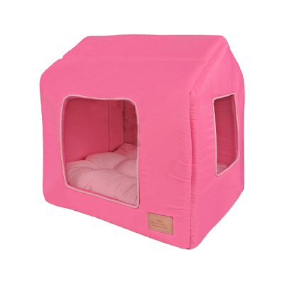 Cama Casinha Bonito pra Cachorro Geo Rosa M