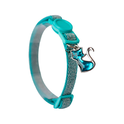 Coleira Modernpet Elástica Verde Tiffany para Gatos