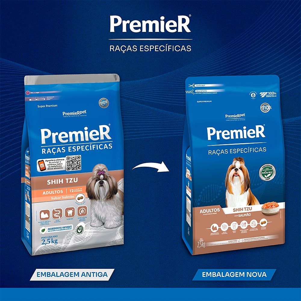 Ração Premier Raças Específicas Shih Tzu para Cães Adultos sabor Salmão
