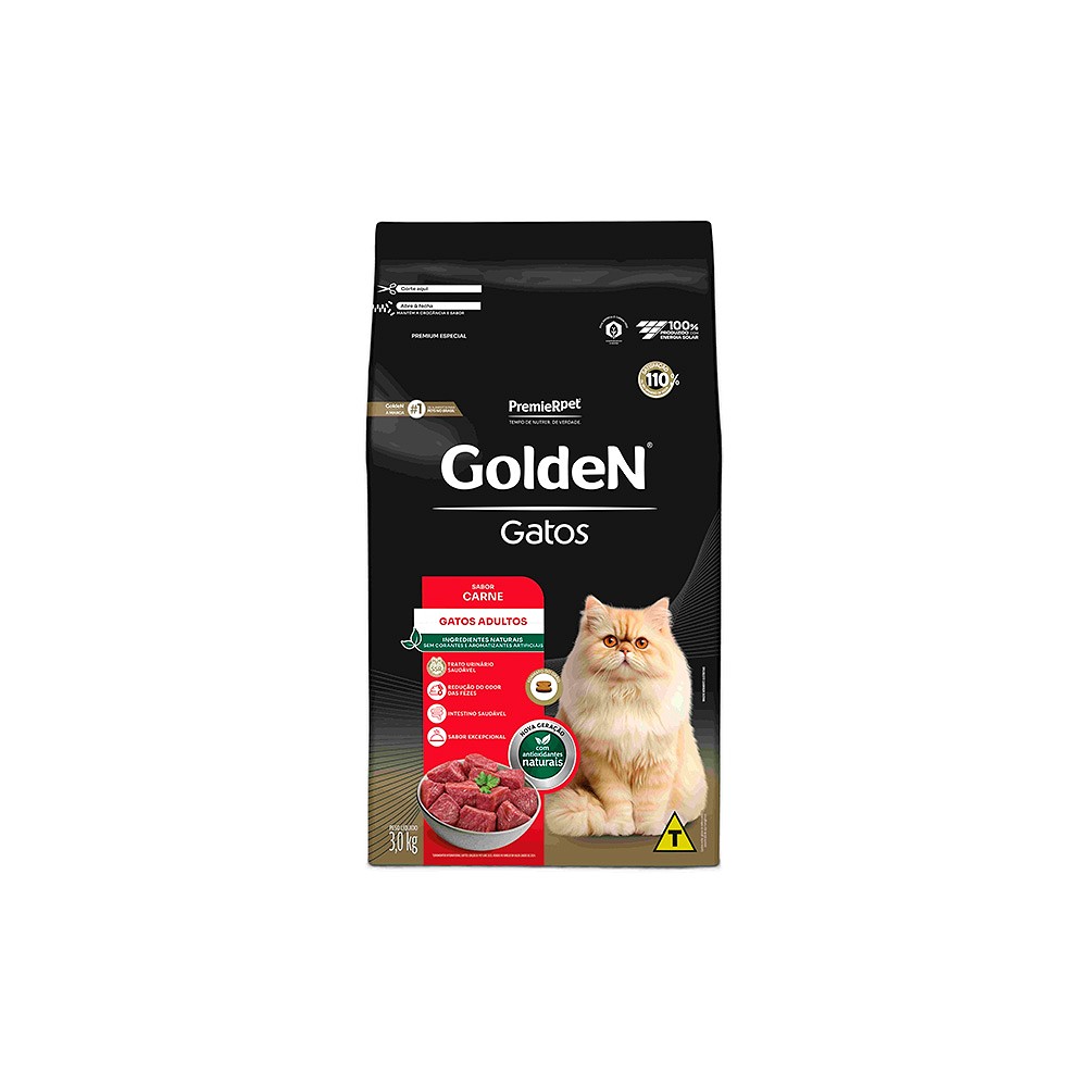 Ração Golden Gatos Adultos sabor Carne