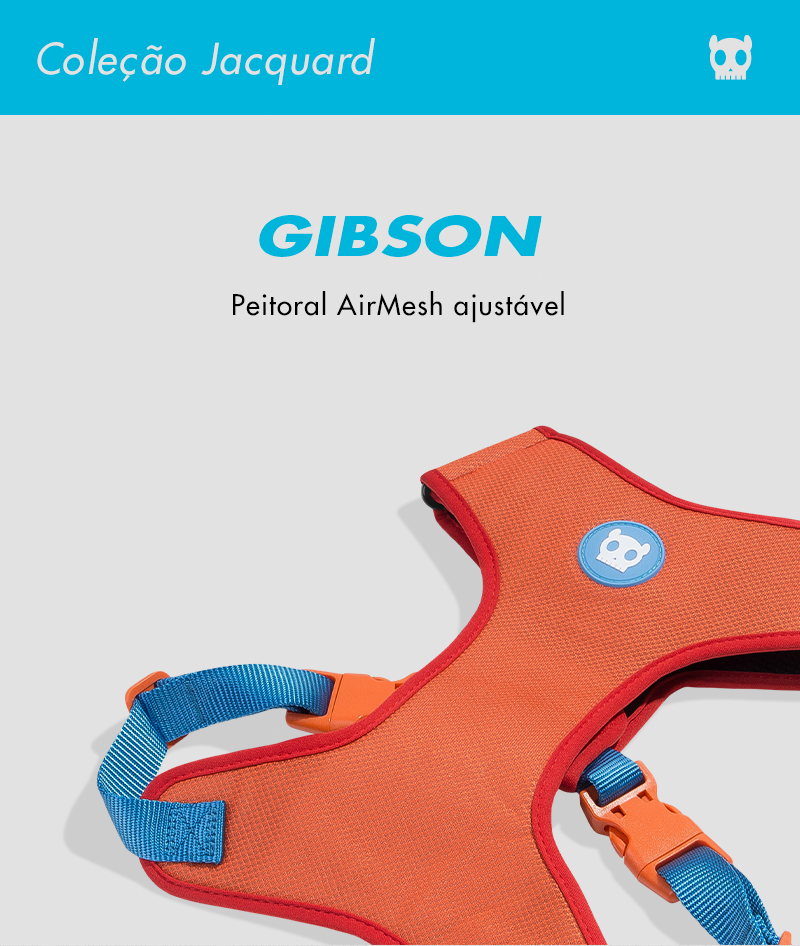 Peitoral para Cachorros Air Mesh Ajustável Jacquard Gibson