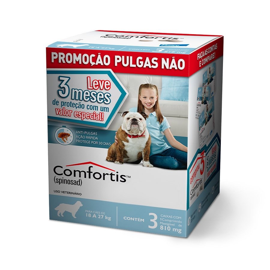 Antipulgas Comfortis Elanco 810mg para Cães de 18kg a 27kg