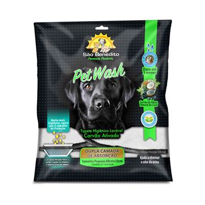 Tapete Higiênico Petwash Lavável Carvão Ativado Grande para Cães P