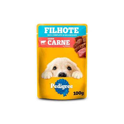 Ração Pedigree Sachê para Cães Filhotes sabor Carne 100g